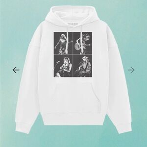Taylor Swift White Hoodie with Black Graphic